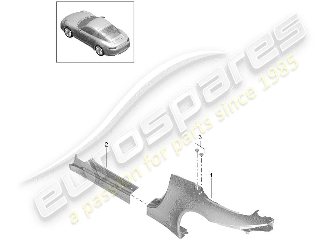 porsche 2013 (991-1) side panel part diagram