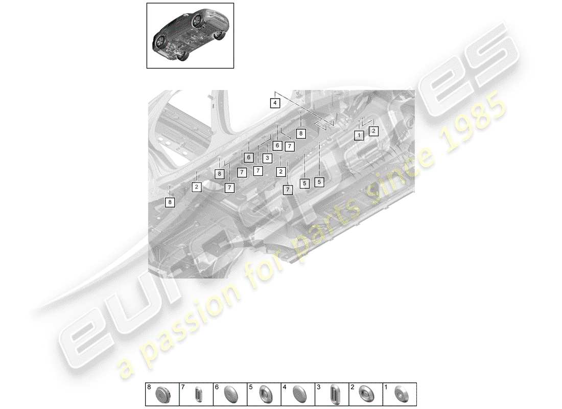 porsche 2020 (cayenne e3 9ya/9yb) plug part diagram