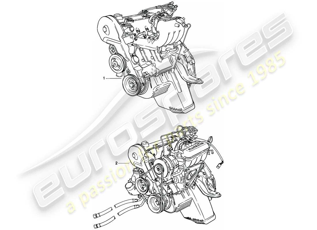 porsche 1977 (924) replacement engine part diagram