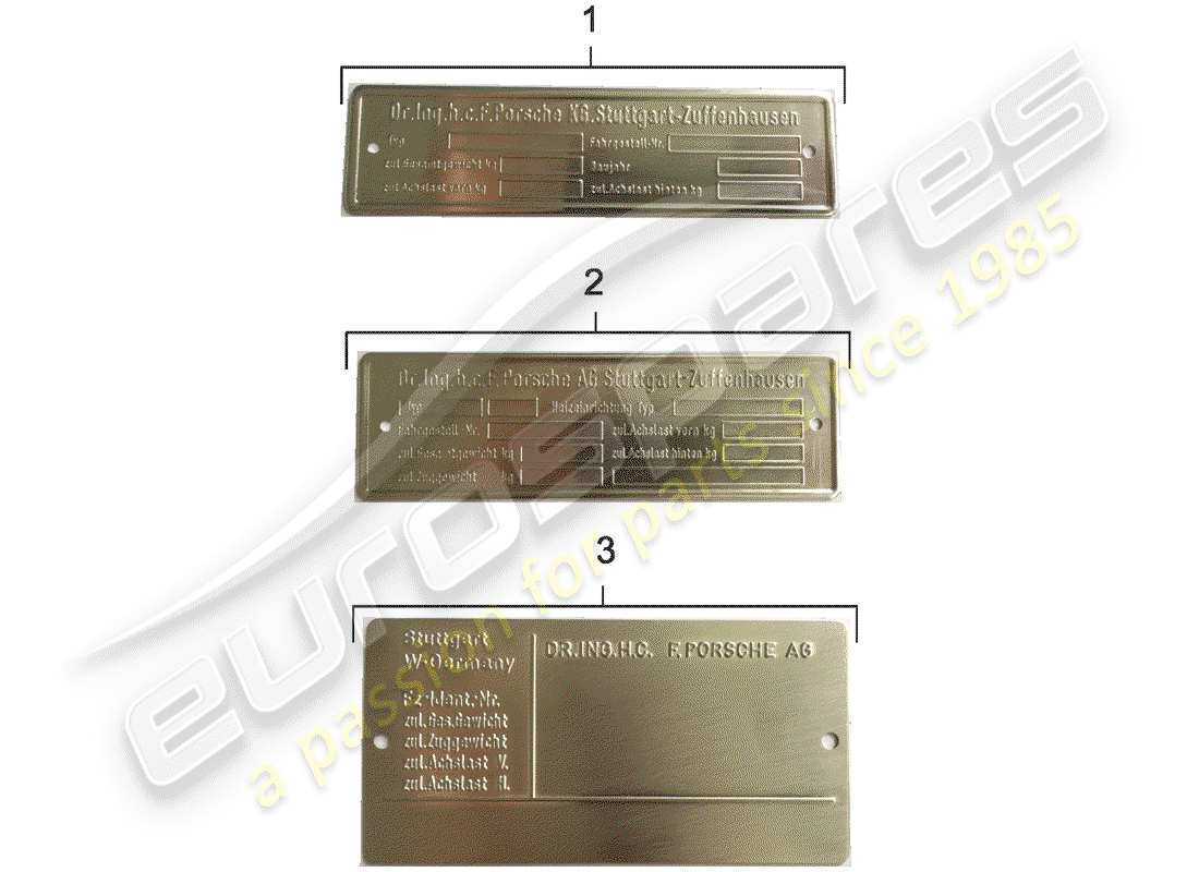 porsche 1977 (924) identification plate part diagram