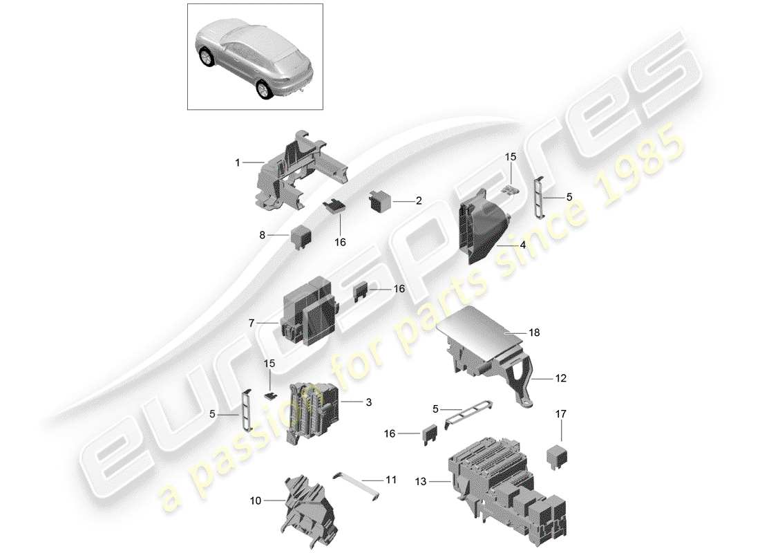 porsche 2018 (macan) fuse box part diagram
