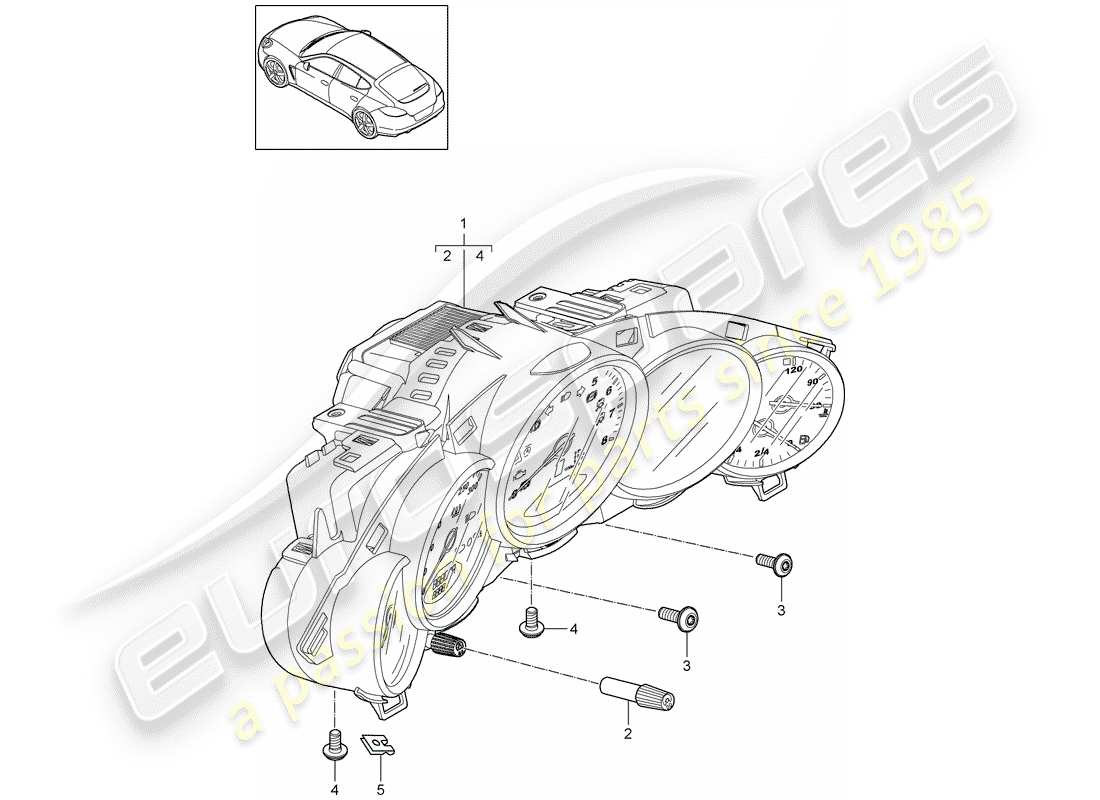 porsche 2010 (panamera 970) instruments part diagram