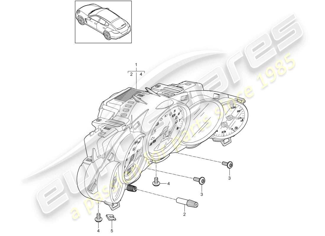 porsche 2010 (cayenne e1 9pa) combi-instrument exclusive programme parts diagram