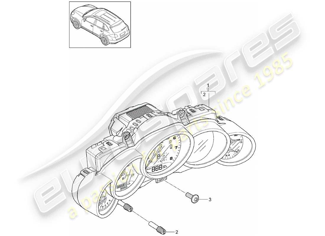 porsche cayenne e2 (2011) instruments parts diagram
