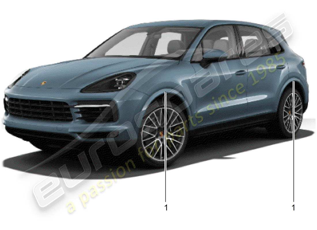porsche 2015 (tequipment cayenne) wheel housing extension part diagram
