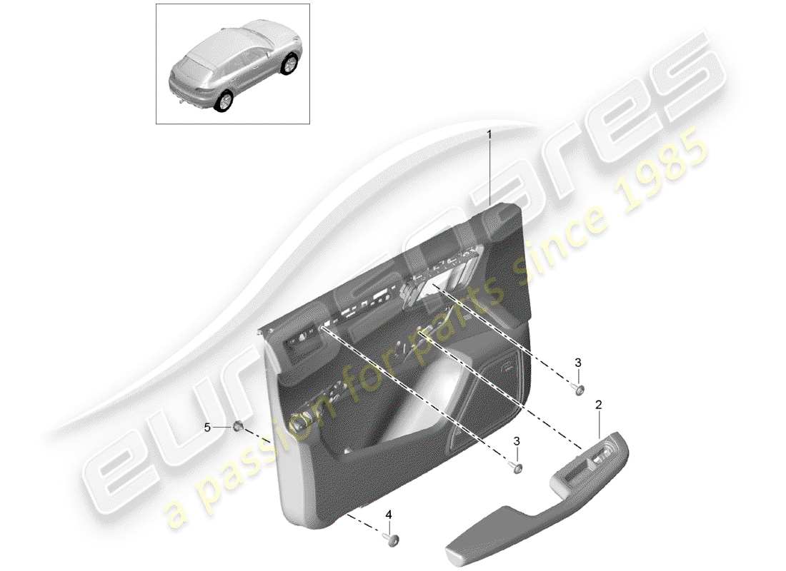 porsche 2014 (macan) door panel part diagram