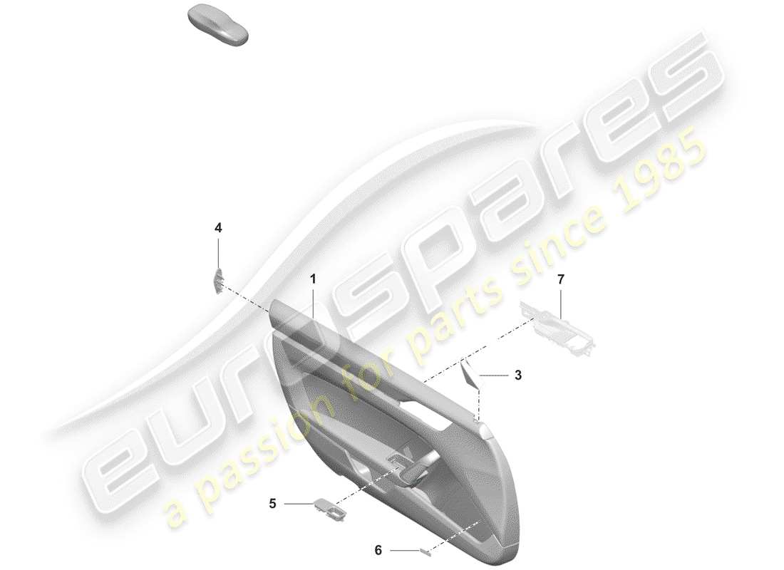 porsche 2020 (992-1) door panel parts diagram