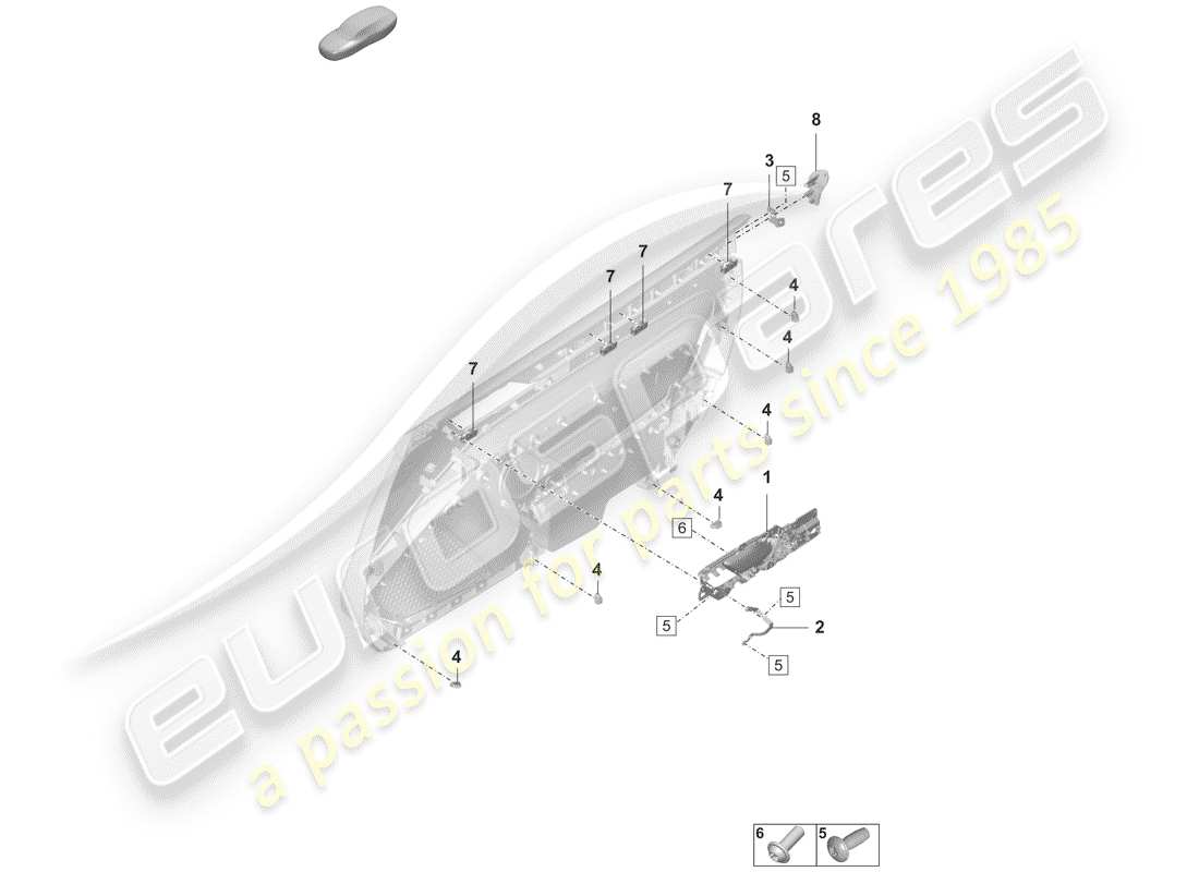 porsche 2019 (992-1) door panel part diagram