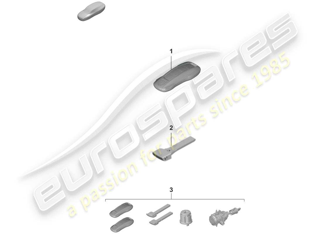 porsche 2019 (992-1) handheld transmitter part diagram