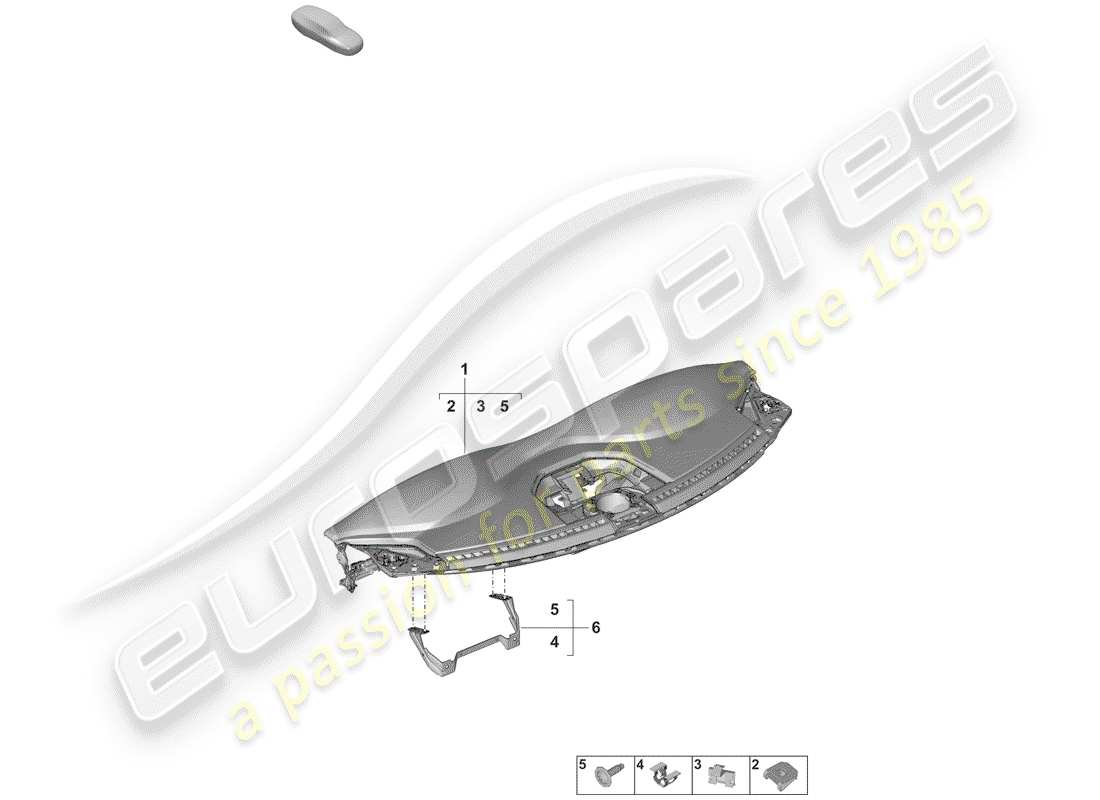 porsche 2019 (992-1) dash panel trim part diagram