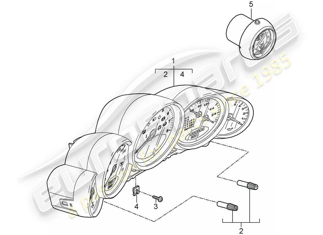 porsche 2012 (997-2 turbo / gt2 rs) instruments part diagram