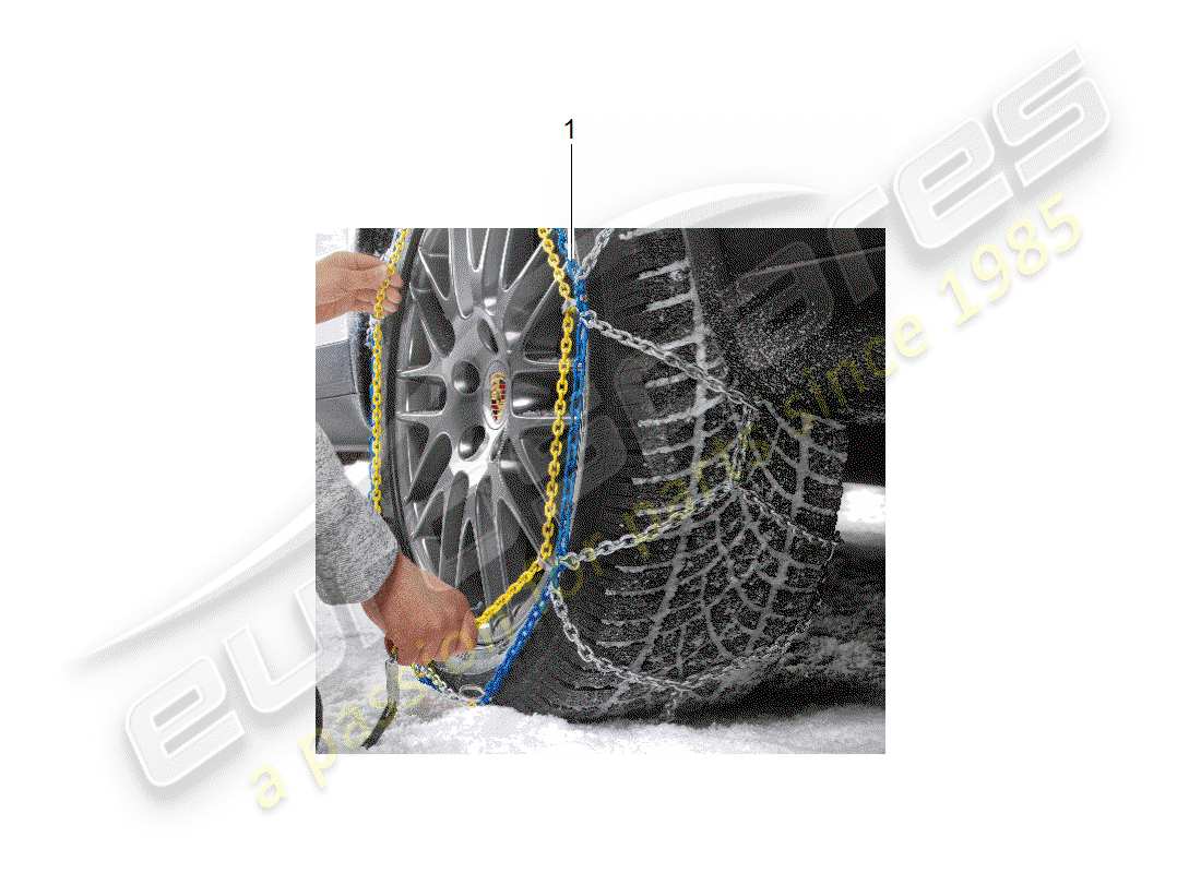 porsche 2016 (tequipment cayenne) snow chains part diagram