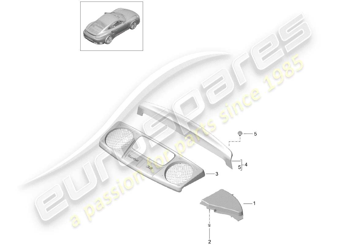 porsche 2020 (991-2 turbo) lining part diagram