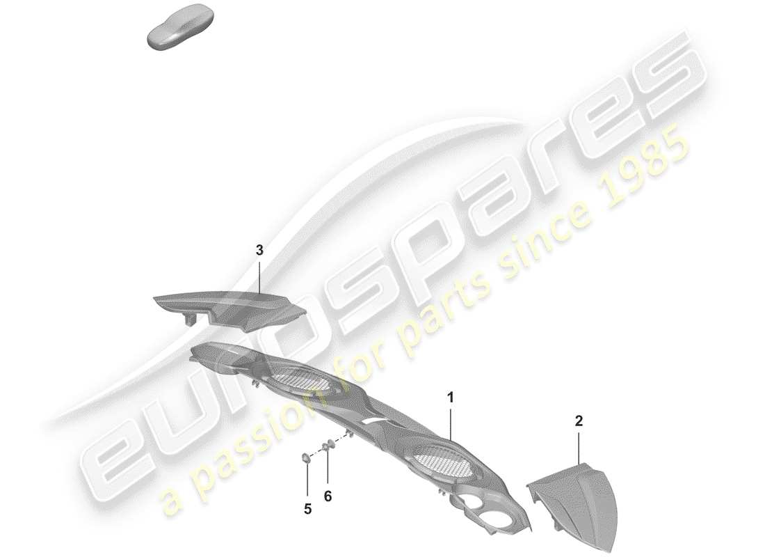porsche 2019 (992-1) engine cover part diagram
