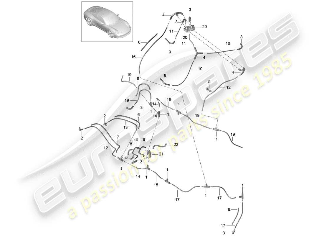 porsche 2013 (991-1) vacuum system part diagram
