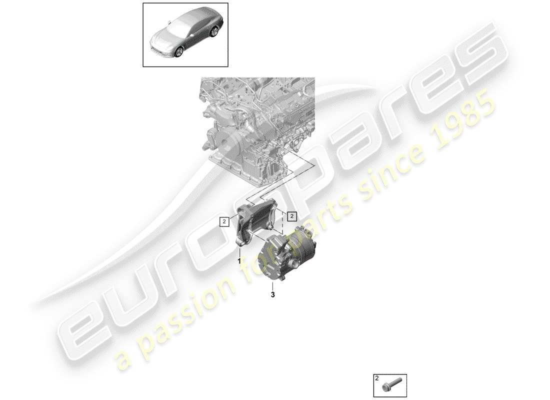 porsche 2017 (panamera 971-1) v-ribbed belt part diagram
