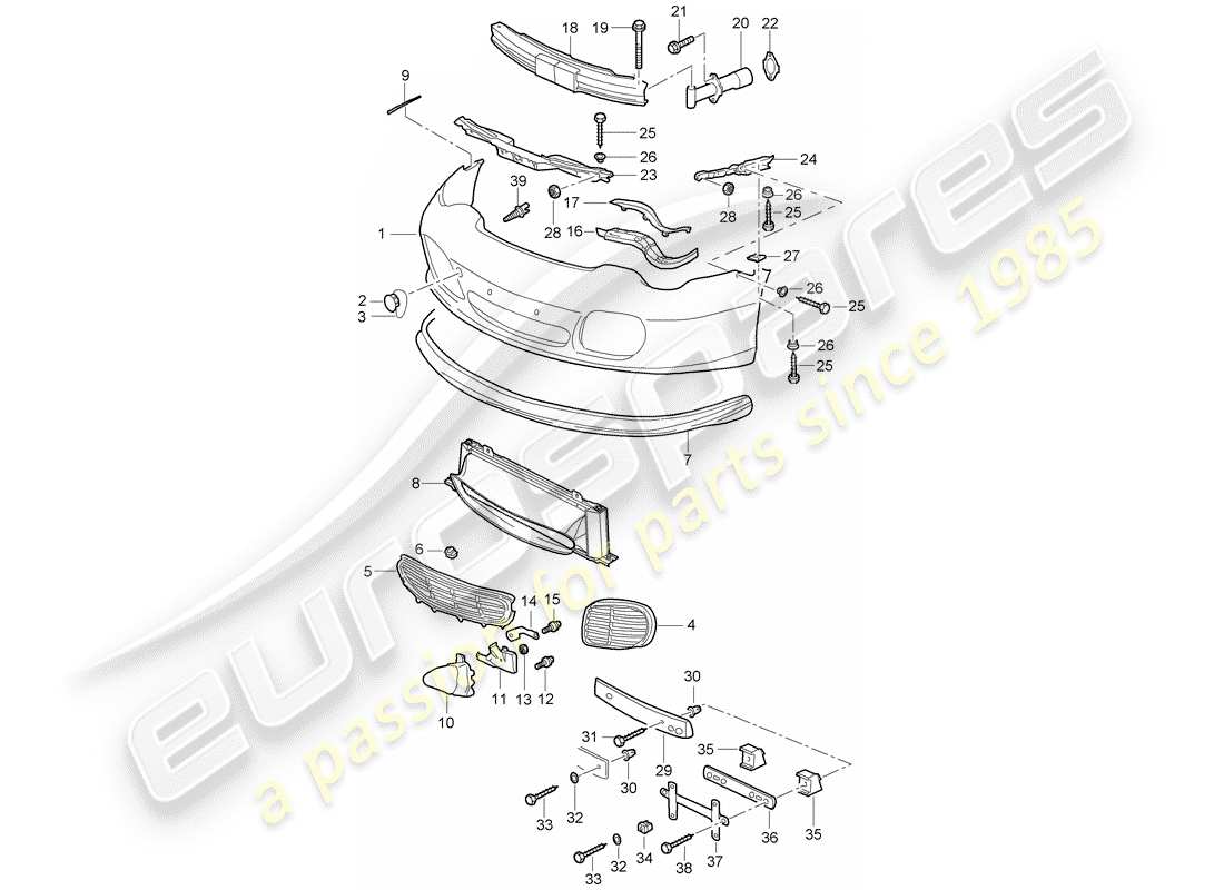 porsche 2005 (996) bumper part diagram