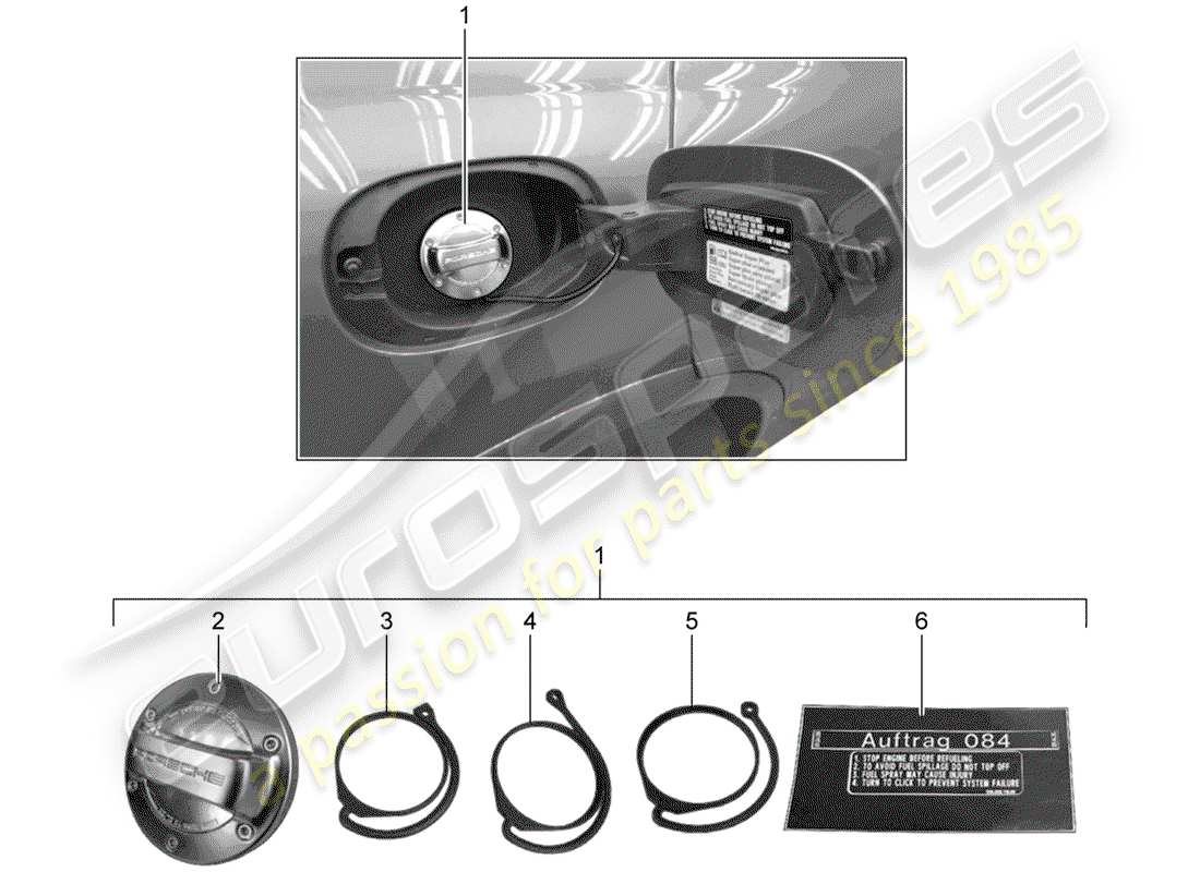 porsche 2010 (tequipment cayenne) fuel tank part diagram