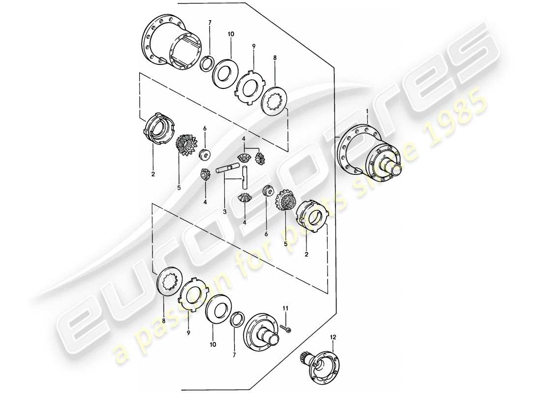 porsche 1983 (944) limited slip differential - for - manual gearbox part diagram