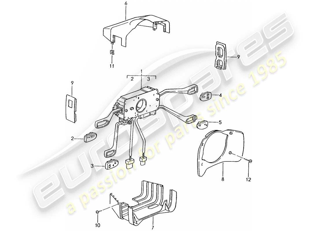 porsche 2001 (986 boxster) steering column switch parts diagram