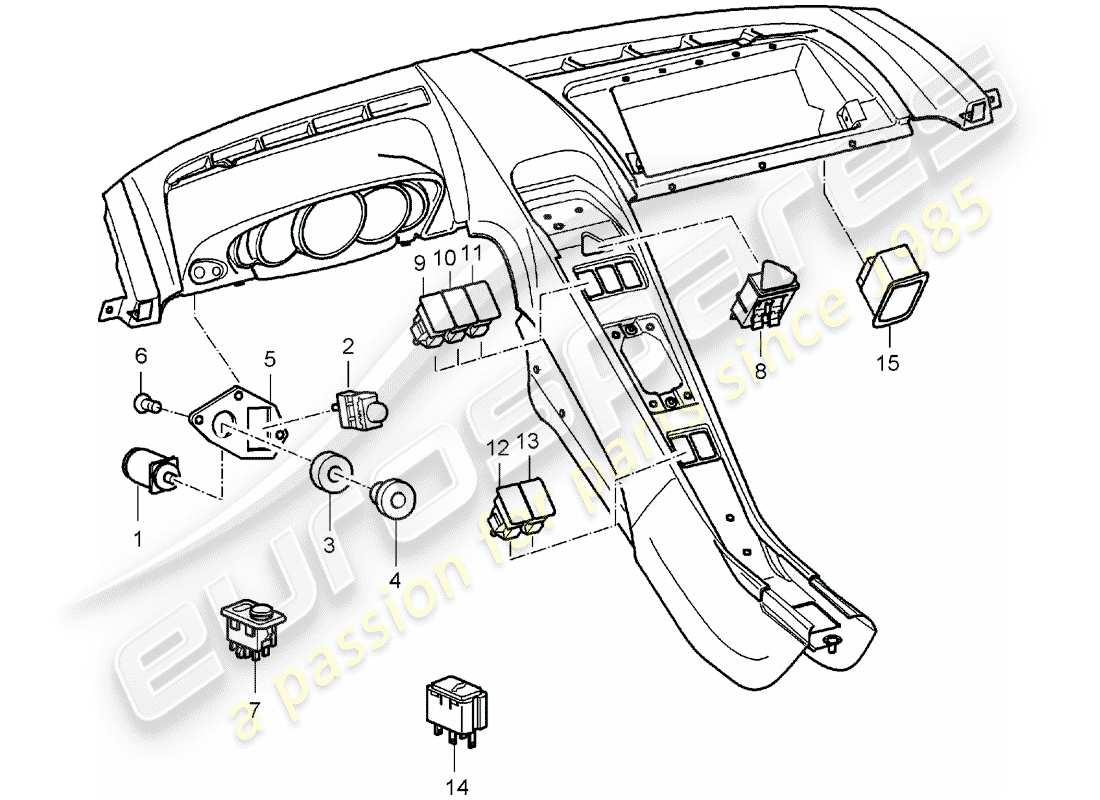 porsche 2006 (carrera gt) switch parts diagram