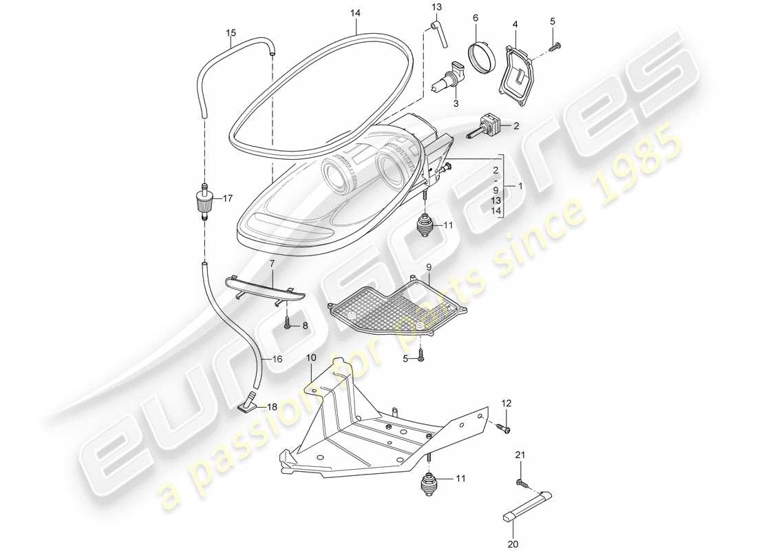 porsche 2004 (carrera gt) headlamp - turn signal repeater part diagram