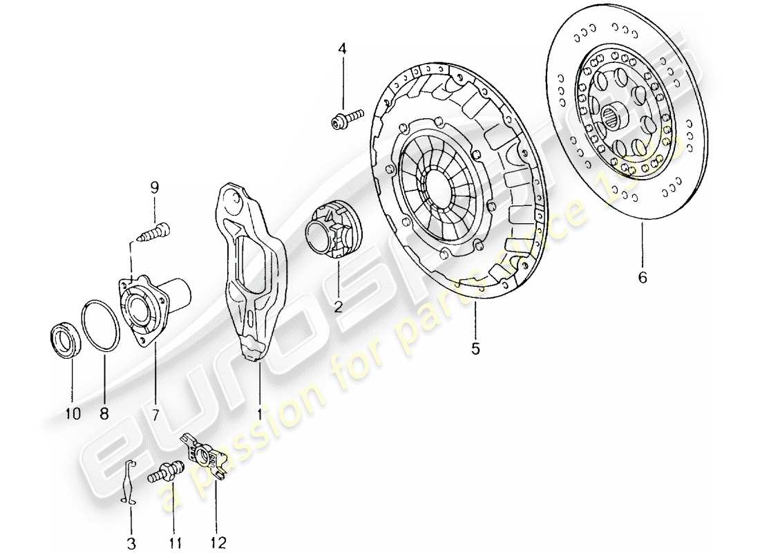 porsche 2001 (996) clutch part diagram