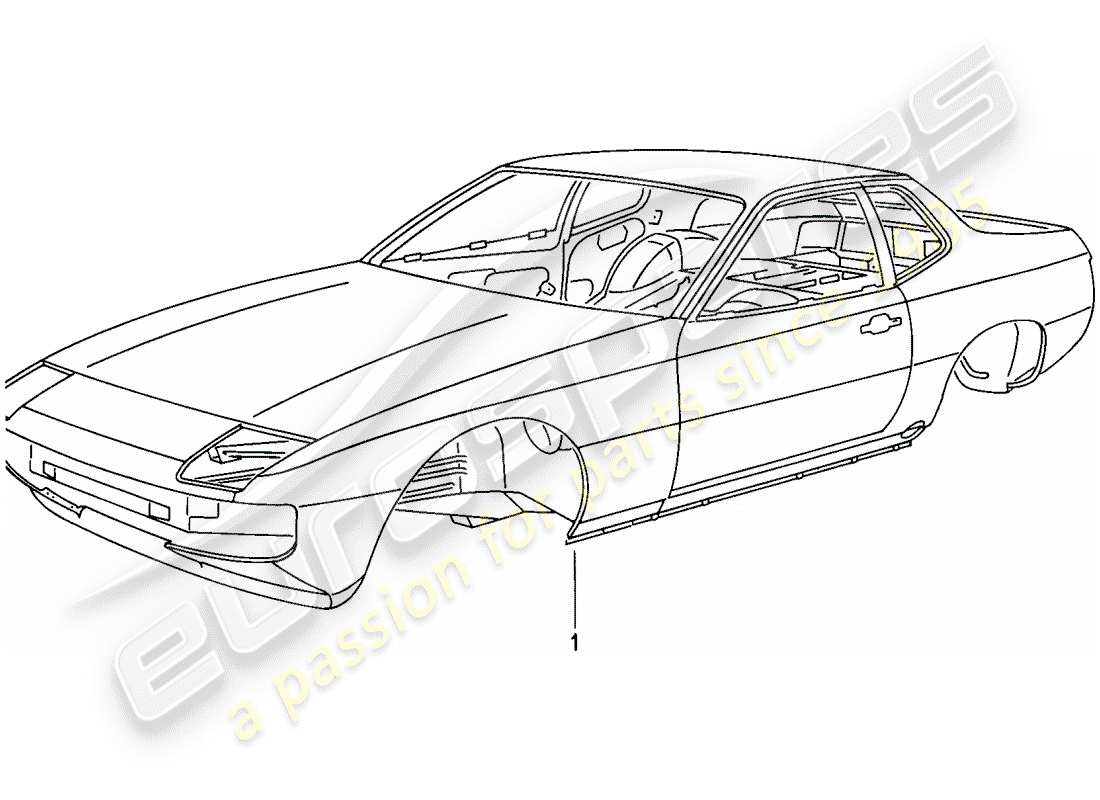 porsche 1987 (924s) car body part diagram