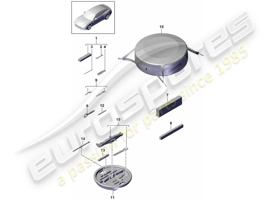 porsche 2018 (panamera 971-1) tool part diagram
