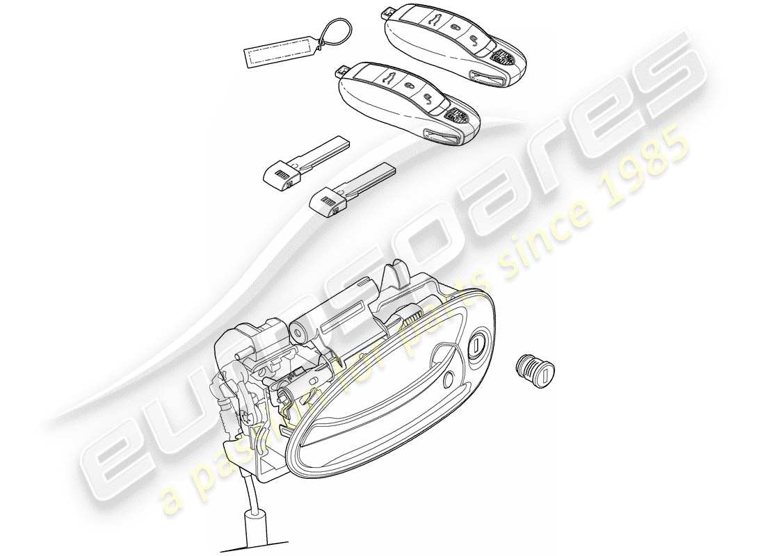 porsche panamera 970 (2012) set of locks part diagram