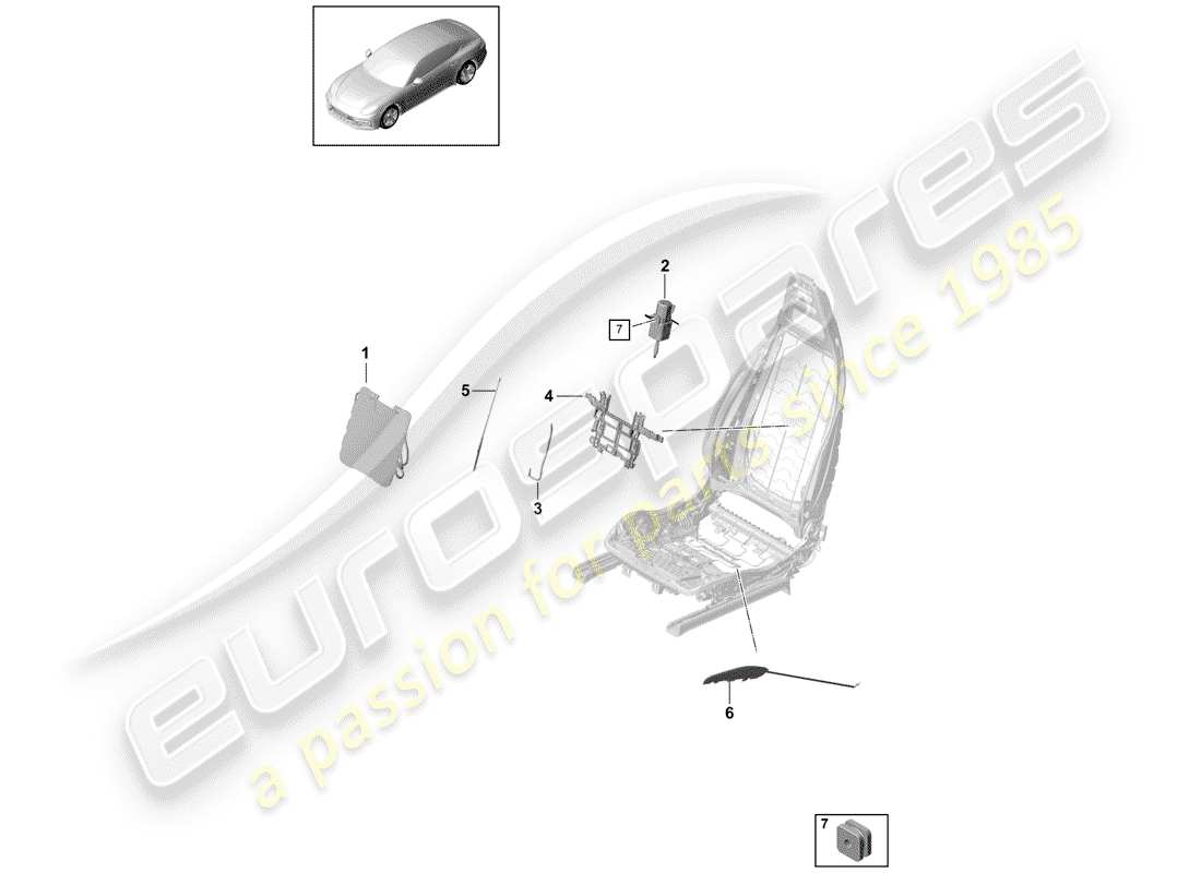 porsche 2018 (panamera 971-1) lumbar part diagram
