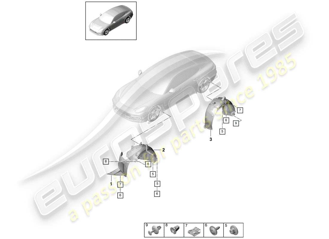 porsche 2020 (panamera 971-1) lining part diagram