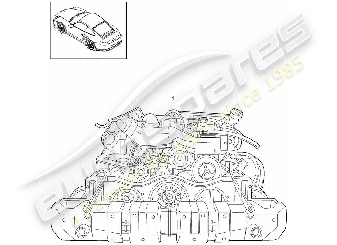 porsche 2011 (997-2 turbo / gt2 rs) replacement engine part diagram