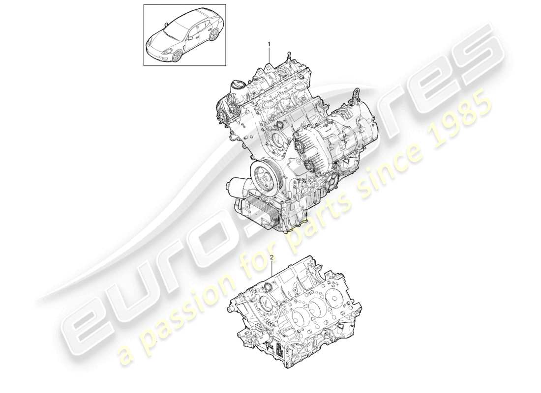 porsche 2010 (cayenne e1 9pa) base engine short block parts diagram