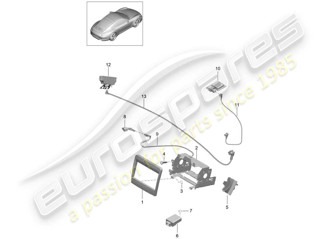 porsche 2013 (991-1) preparation part diagram