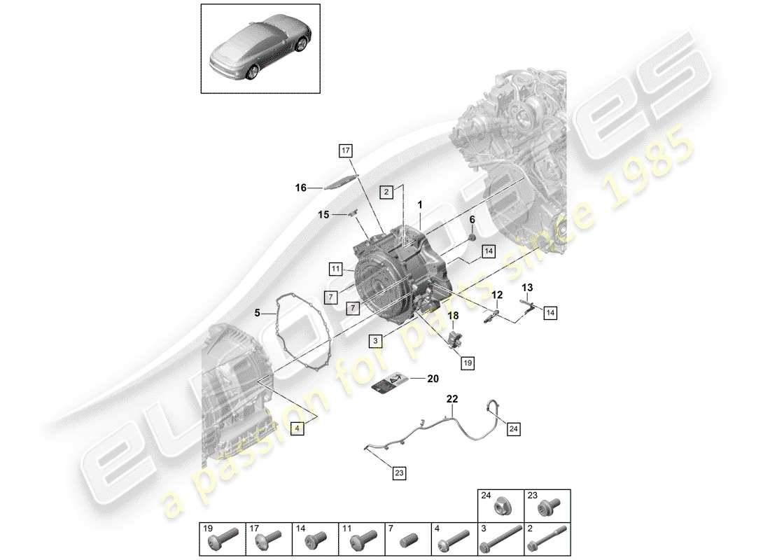 porsche 2017 (panamera 971-1) traction motor for elec. drive part diagram