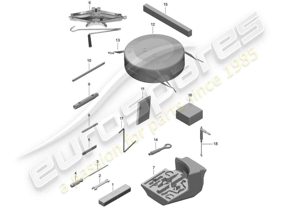 porsche 2017 (991-2) tool part diagram