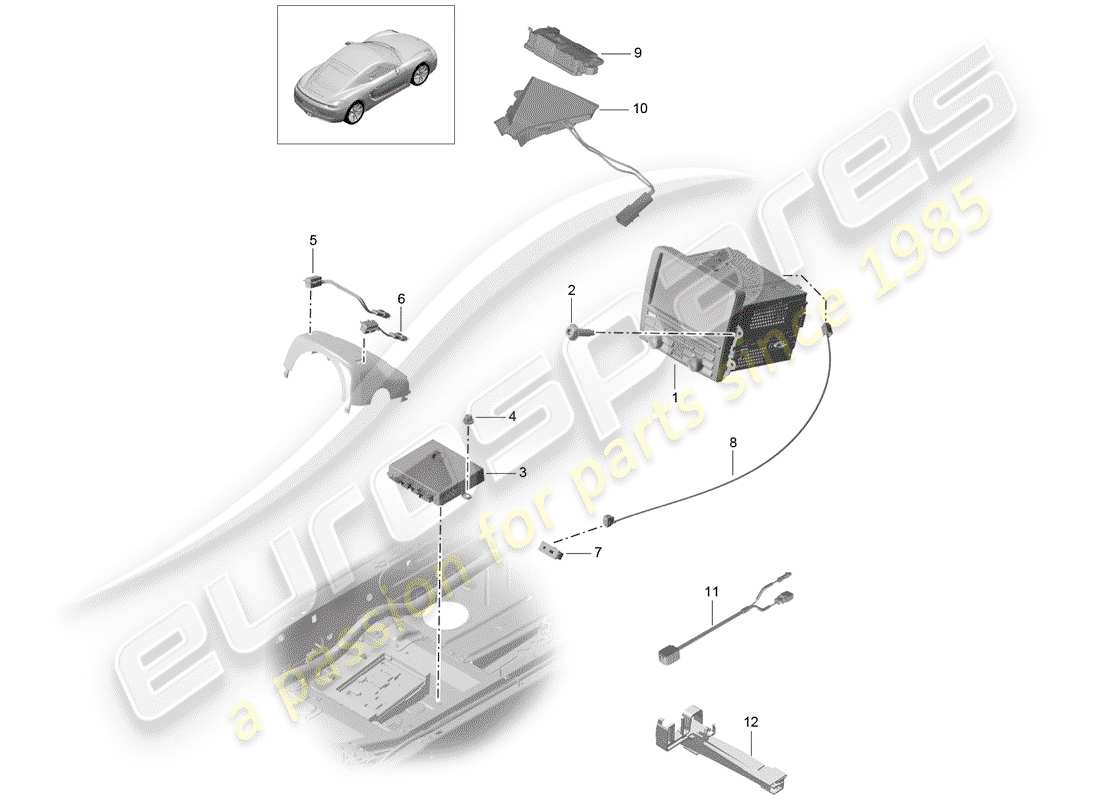 porsche cayman 981 (2014) operating unit parts diagram