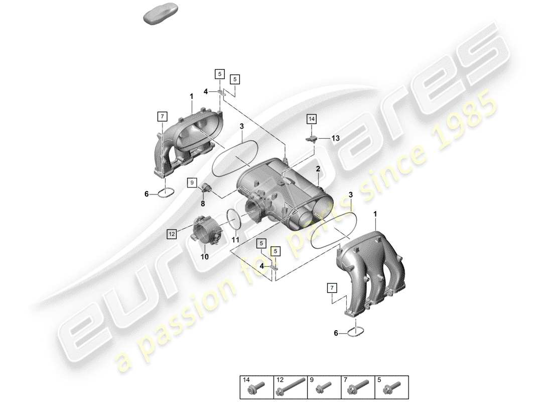 porsche 2020 (718 boxster spyder) intake air distributor parts diagram