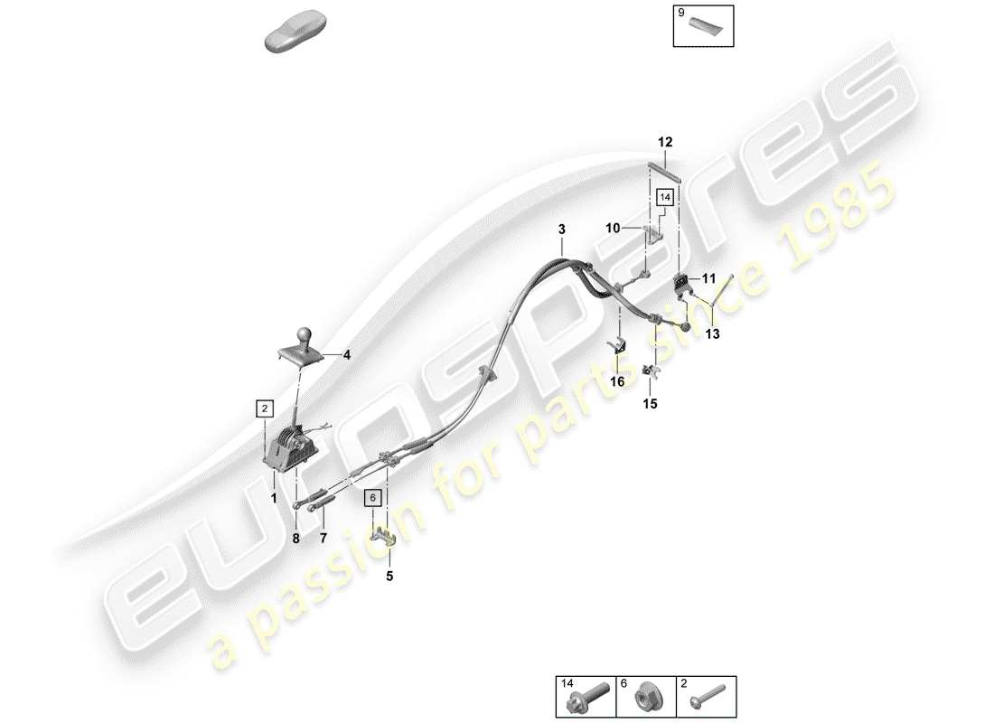 porsche 2020 (718 boxster spyder) shift mechanism parts diagram