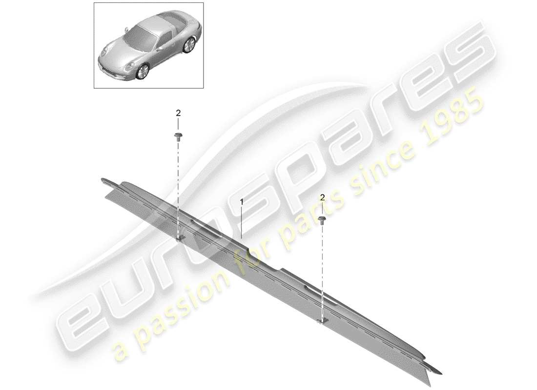 porsche 2013 (991-1) wind deflector part diagram