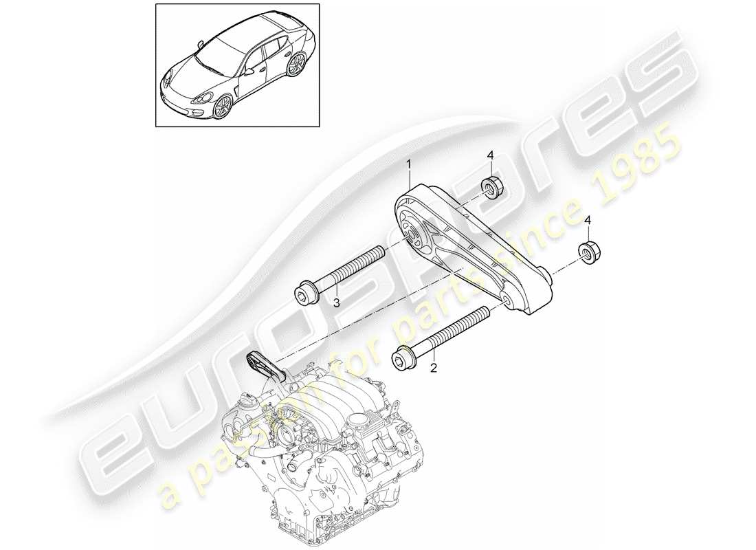 porsche 2010 (panamera 970) engine suspension part diagram