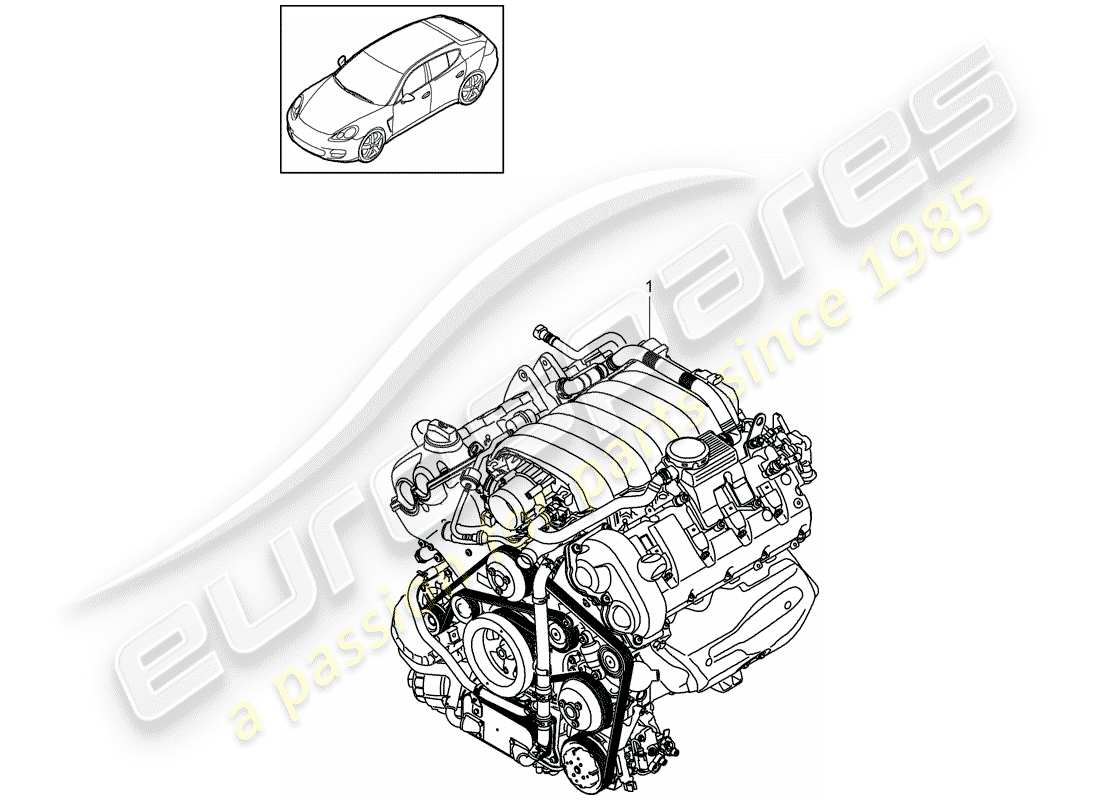 porsche panamera 970 (2010) replacement engine parts diagram