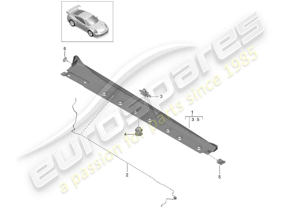 porsche 2017 (991-2 turbo) side member trim part diagram