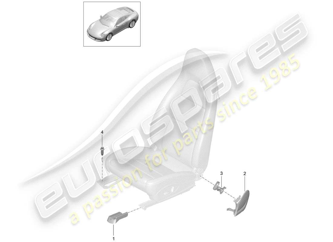 porsche 2017 (991-2) seat part diagram