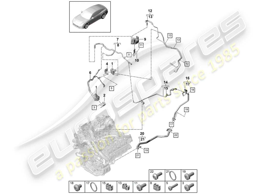 porsche 2017 (panamera 971-1) vacuum system part diagram