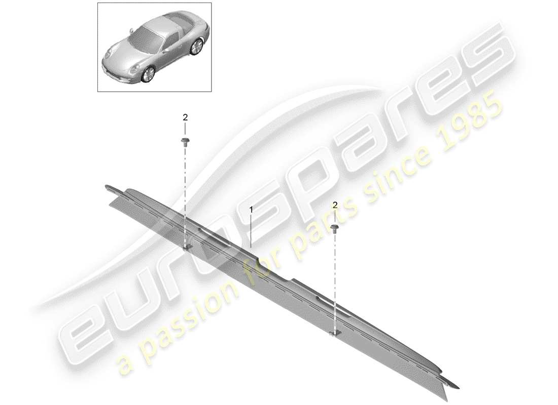 porsche 991 (2014) wind deflector parts diagram