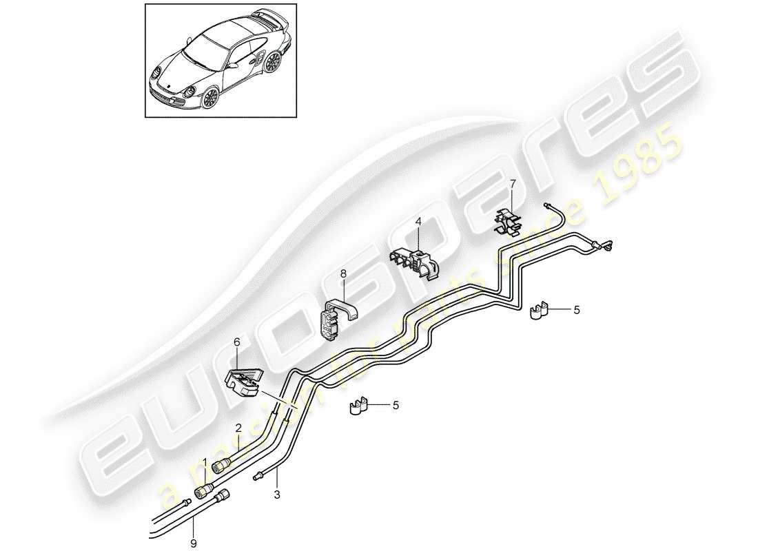 porsche 2012 (997-2 turbo / gt2 rs) fuel system part diagram