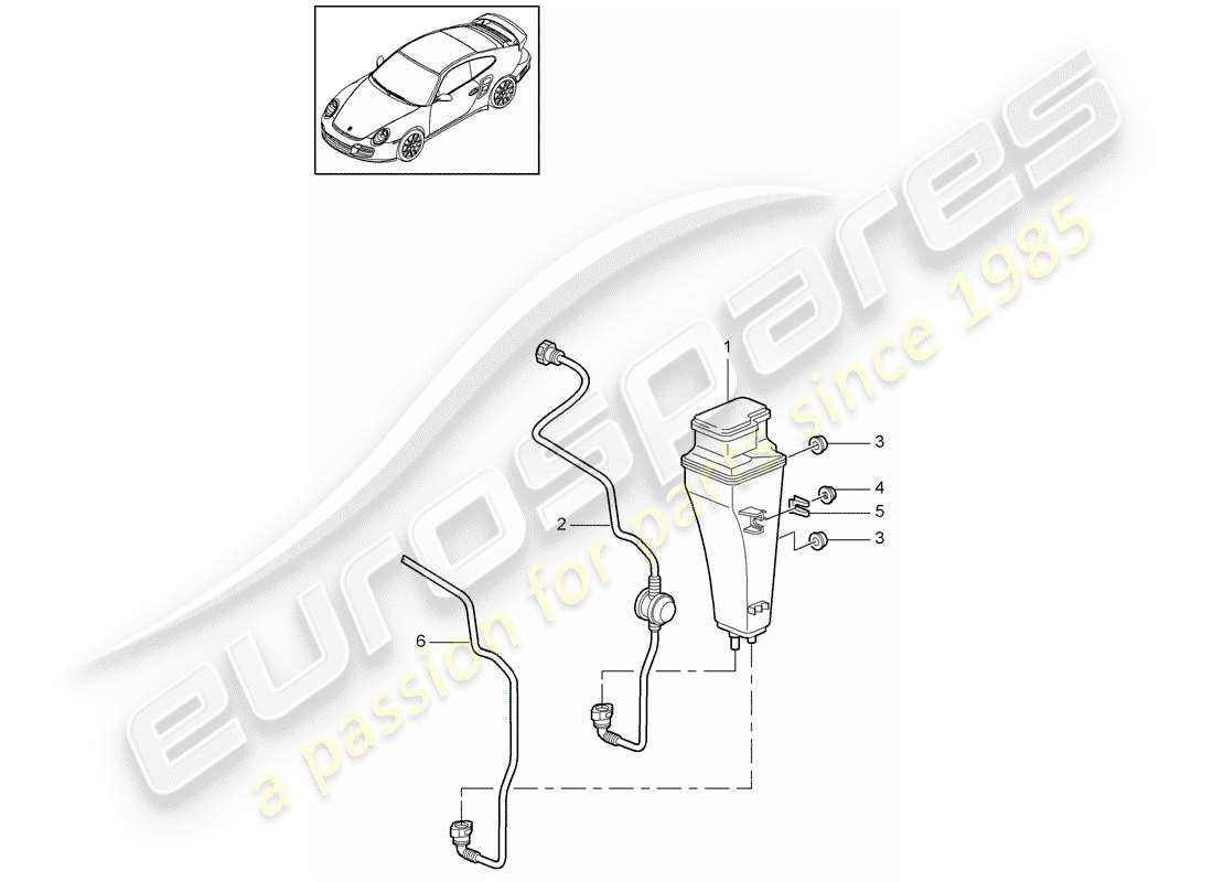 porsche 2011 (997-2 turbo / gt2 rs) evaporative emission canister part diagram