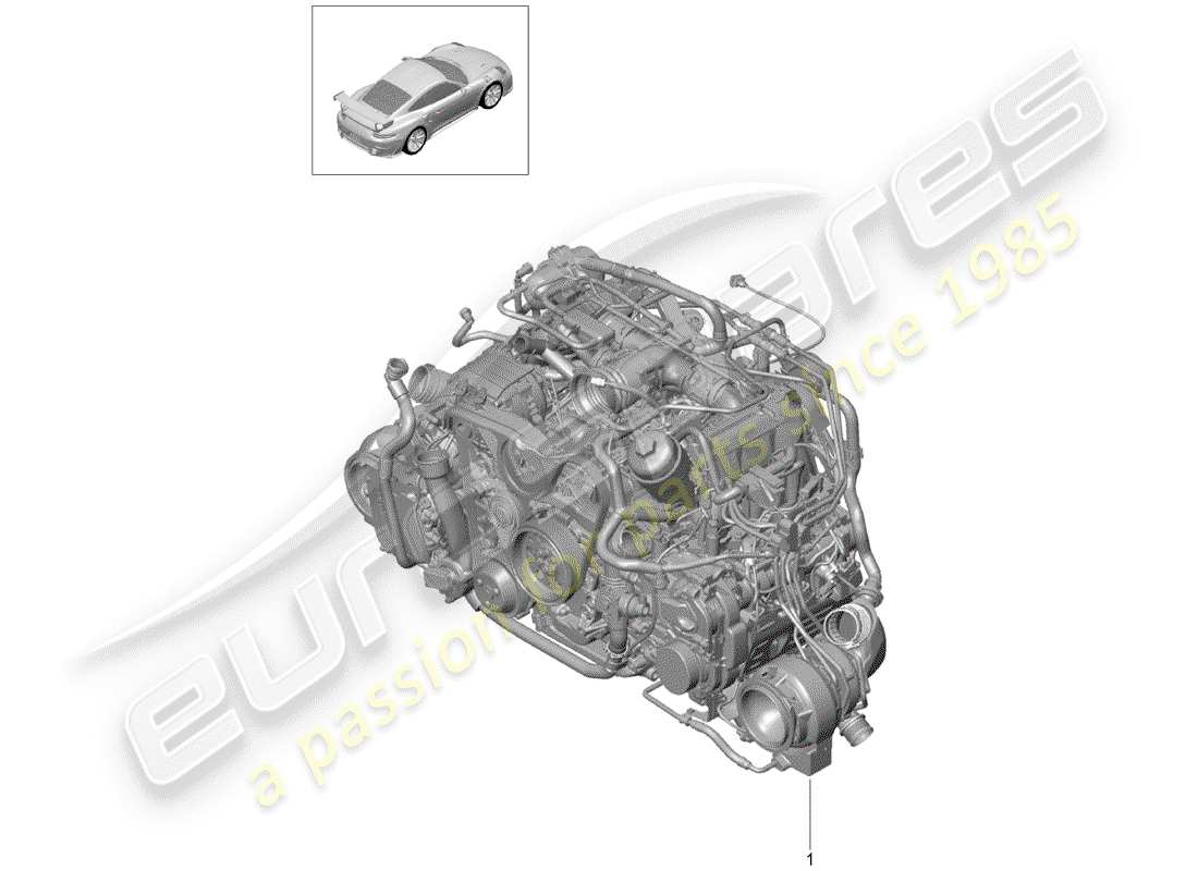 porsche 2020 (991-2 turbo) replacement engine part diagram